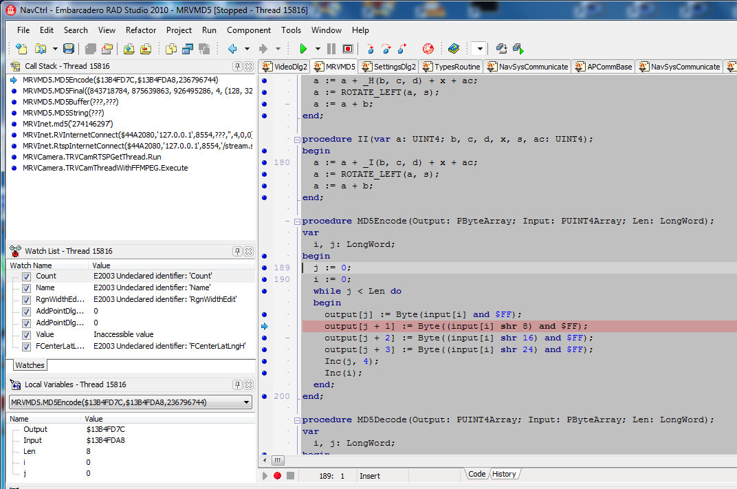 Range check error in MD5Encode procedure